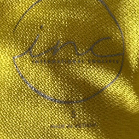 INC International Concepts Yellow Chartreuse Sleeveless Peplum Top Size Small - Picture 6 of 7